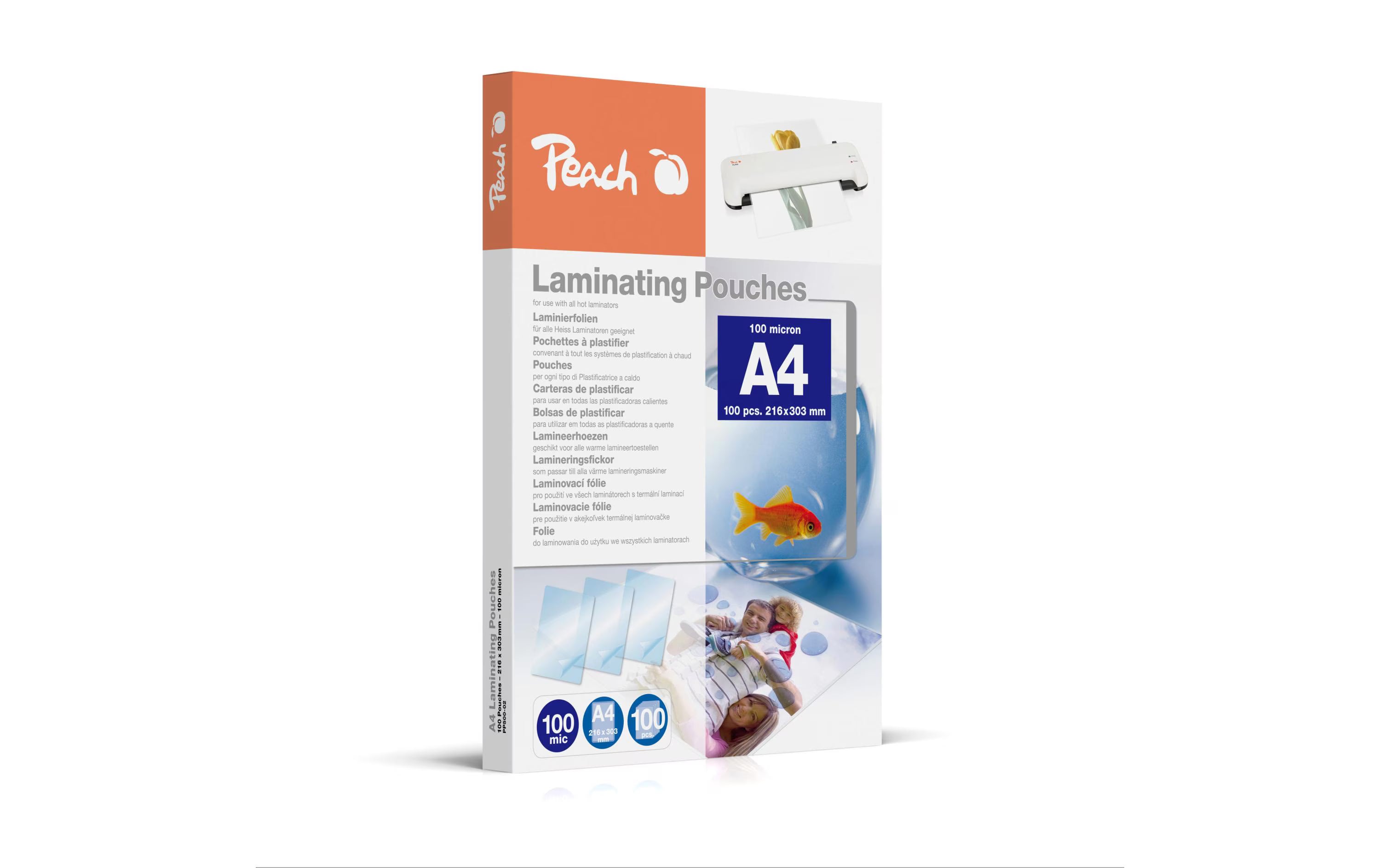 Peach, Laminierfolie A4, 100 µm, 100 Stück,