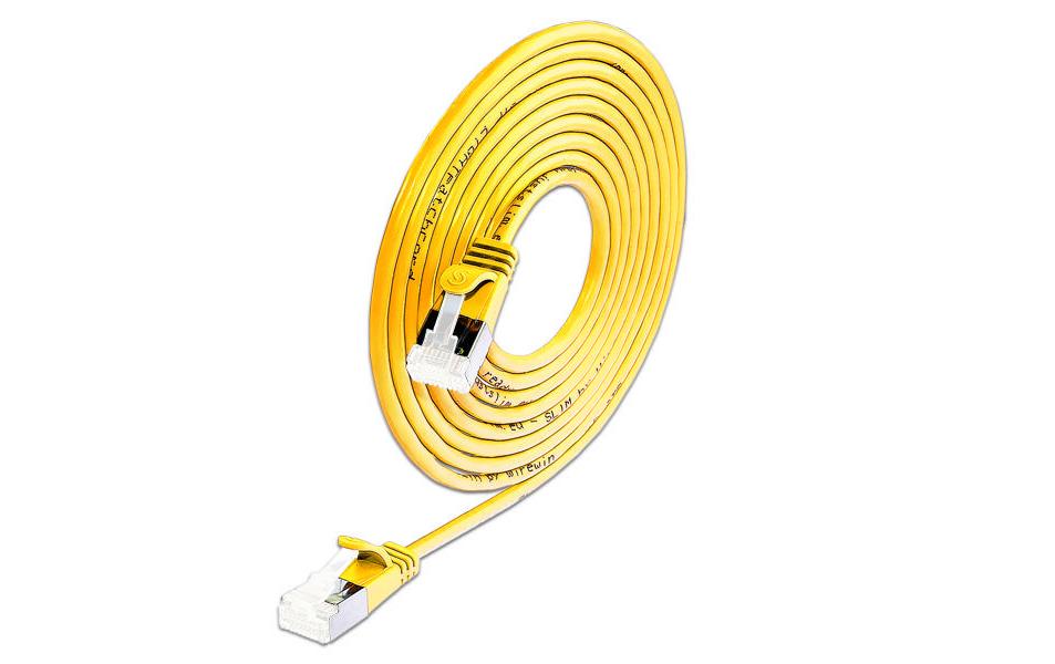 SLIM Slimpatchkabel 7m, Gelb, Cat.6A