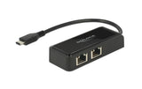 USB3.1 Netzwerkkarte Typ-C - 2x RJ45, 27cm