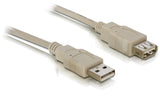 USB2.0-Verlängerungskabel, 3m, beige
