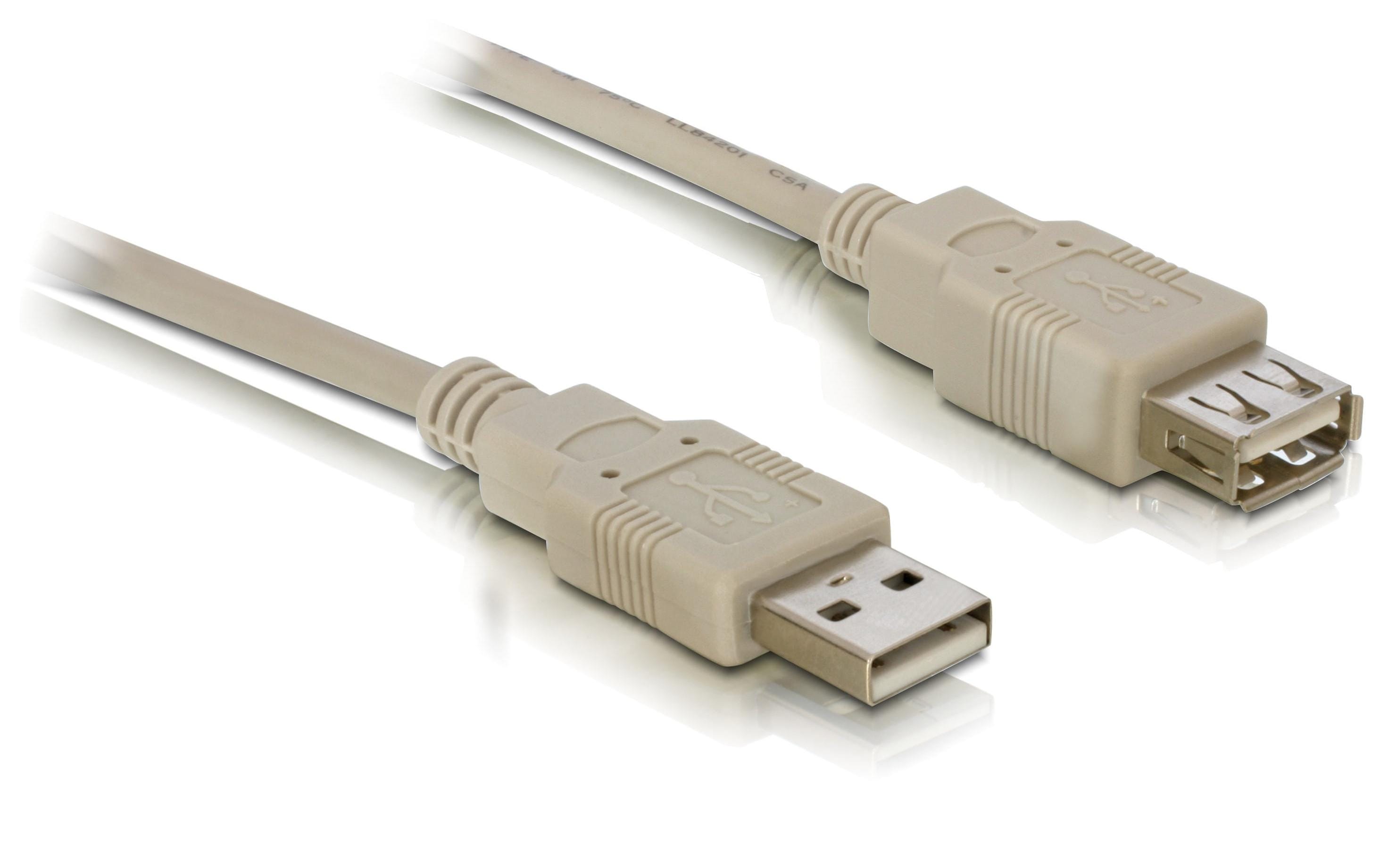 USB2.0-Verlängerungskabel, 3m, beige