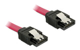Delock SATA-3 Kabel: 50cm,Metall Clip, rot