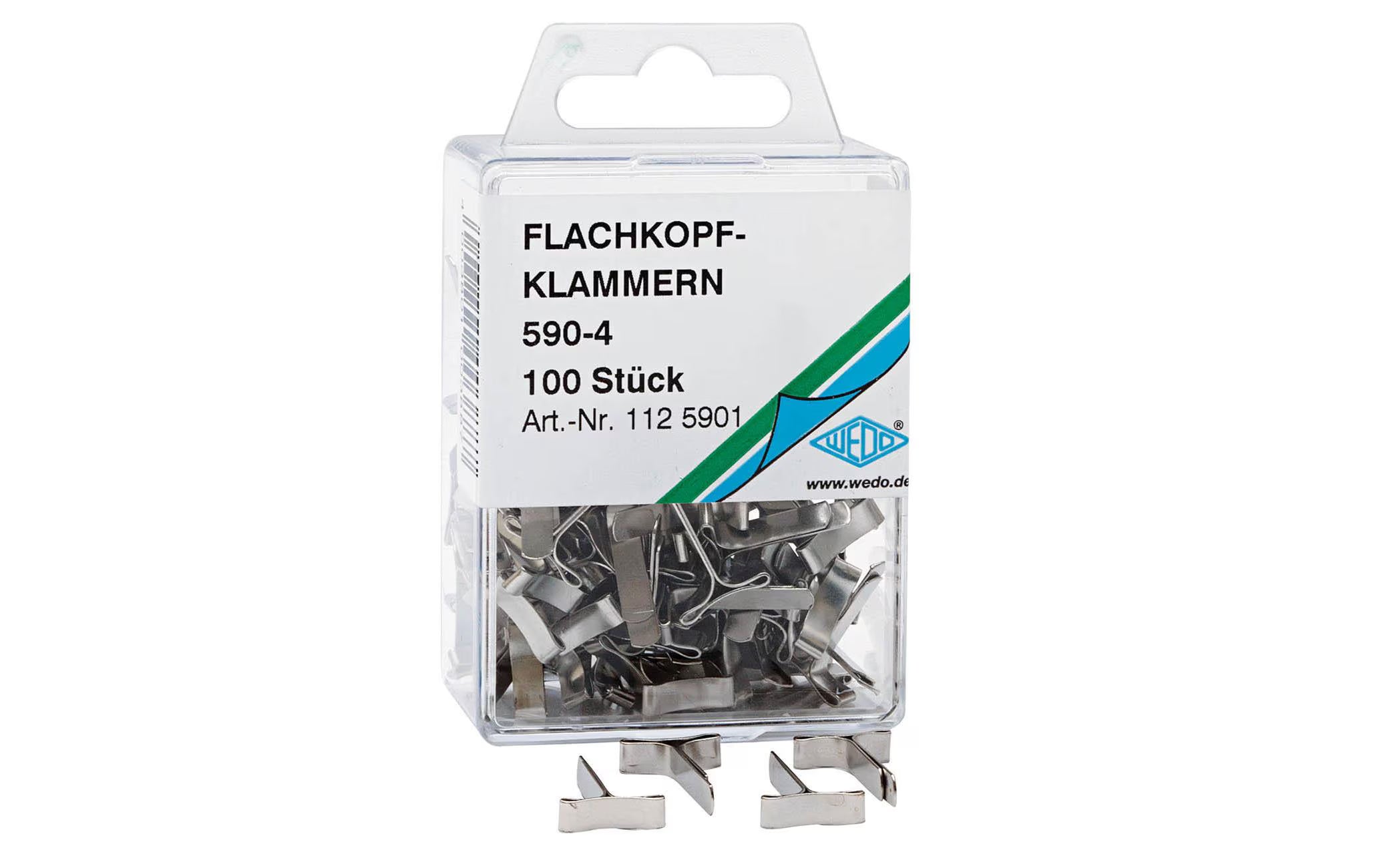 WEDO Flachkopfklammer vernickelt