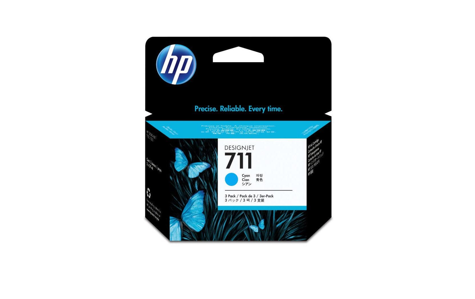 HP Tinte Nr. 711 - Cyan 3er-Pack (CZ134A)