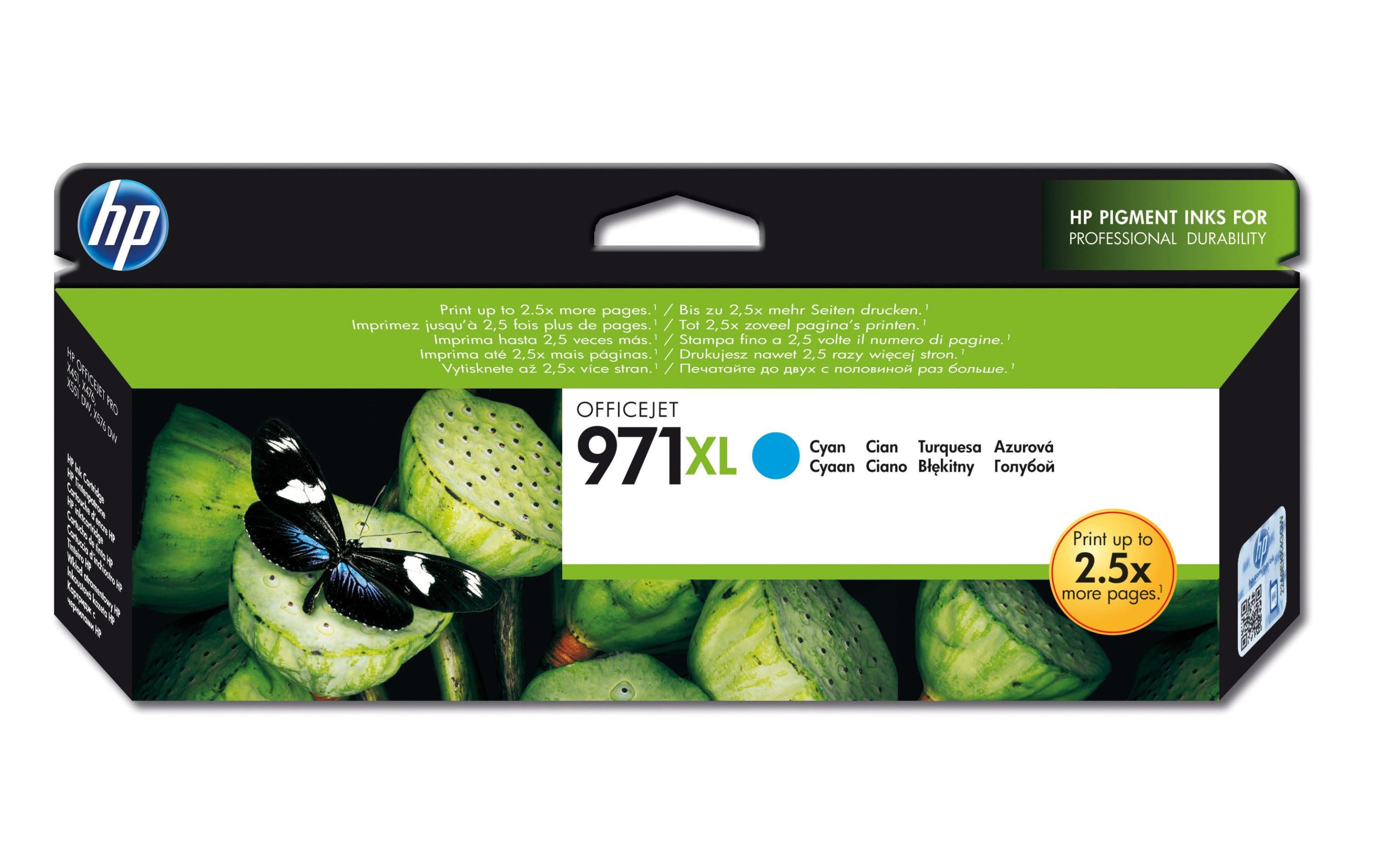 HP, Tinte Nr. 971XL (CN626AE) Cyan