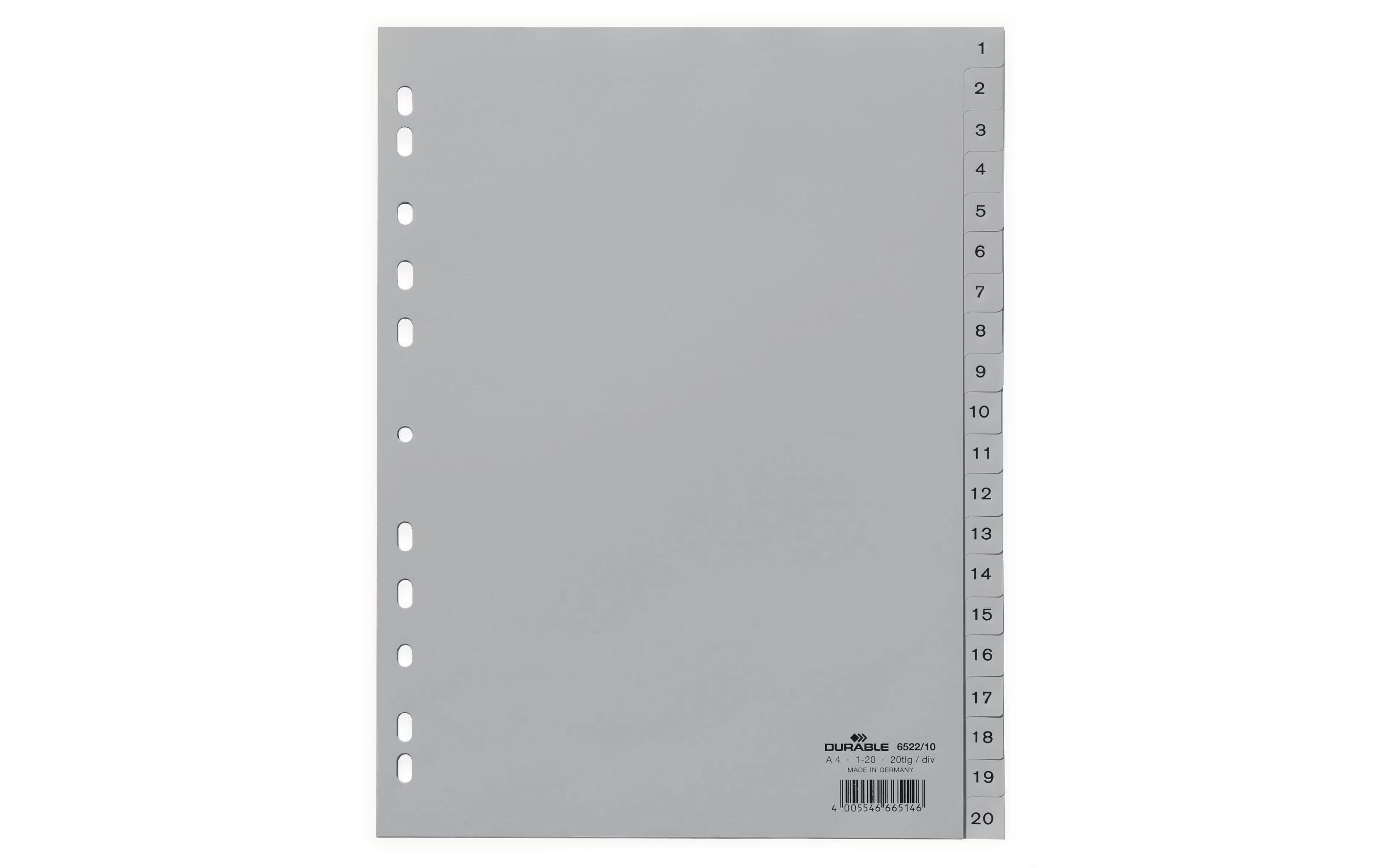 Durable Register A4 Hoch 1-20,grau