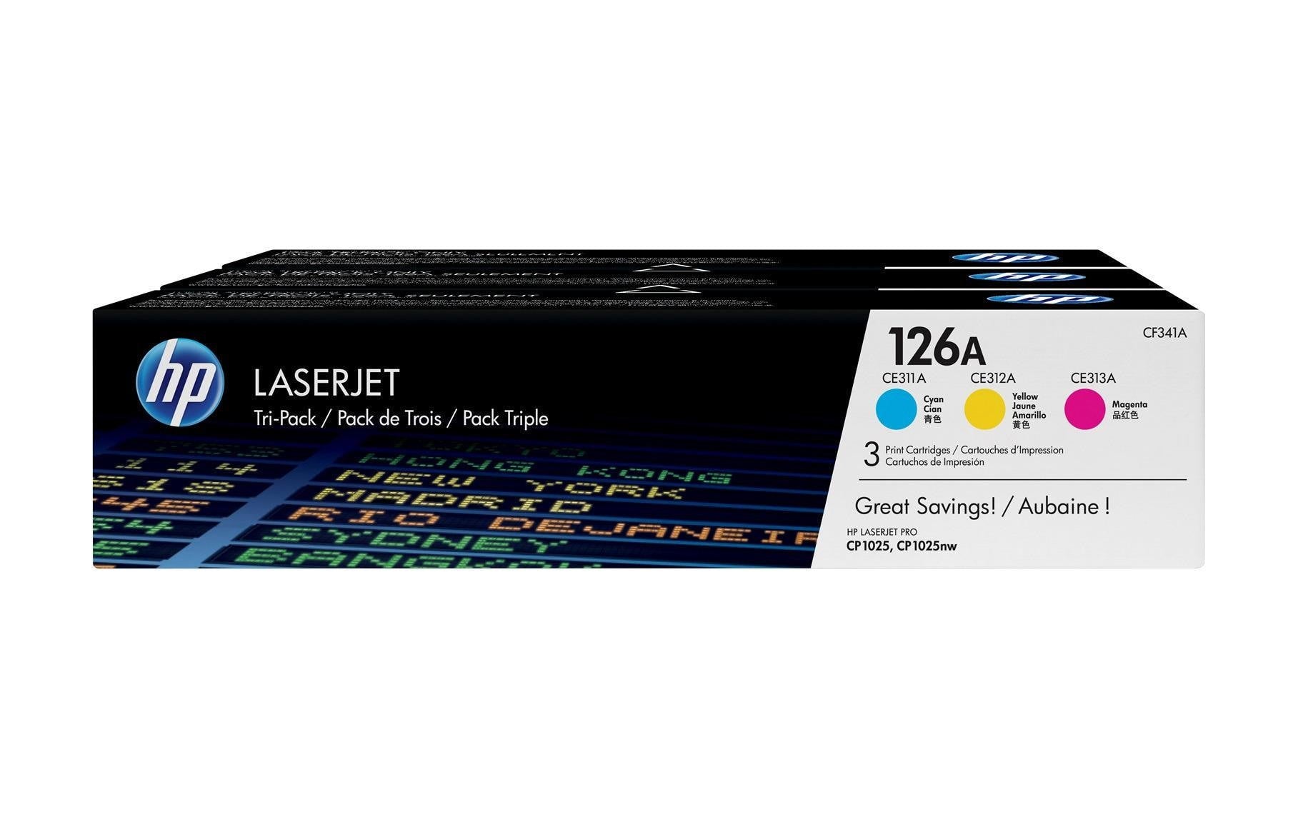 HP, Toner Nr. 126A (CF341A) Cyan/Magenta/Ye