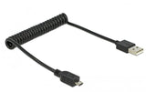 USB2.0 Micro-Kabel, 60cm, A-MicroB, Schwarz