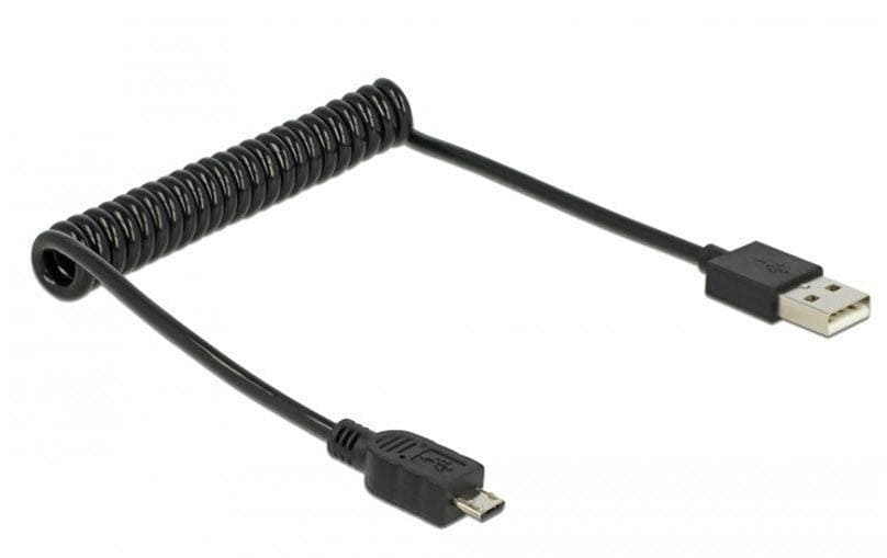 USB2.0 Micro-Kabel, 60cm, A-MicroB, Schwarz