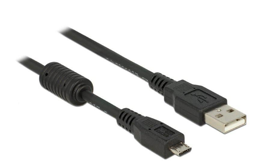 USB2.0 Micro-Kabel, 3m, A-MicroB, Schwarz