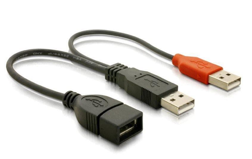 USB2 Y-Kabel Typ 2xA auf 1x A Buchse
