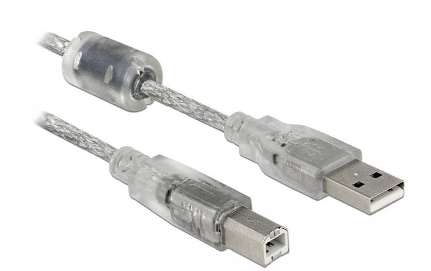 USB2-Kabel 0.5m A-B, Ferritkern