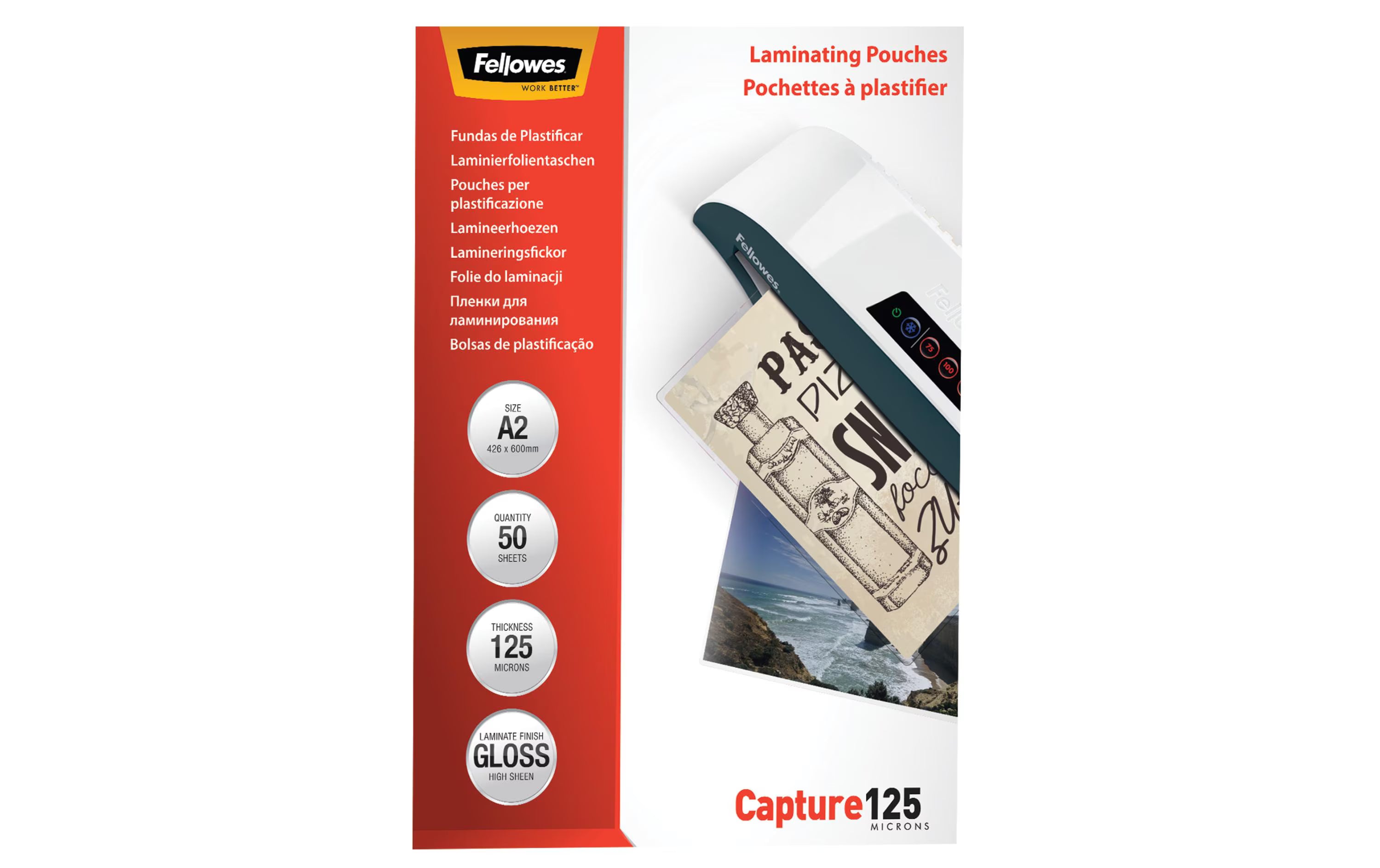 Fellowes Laminierfolien A2, 125 Mikron