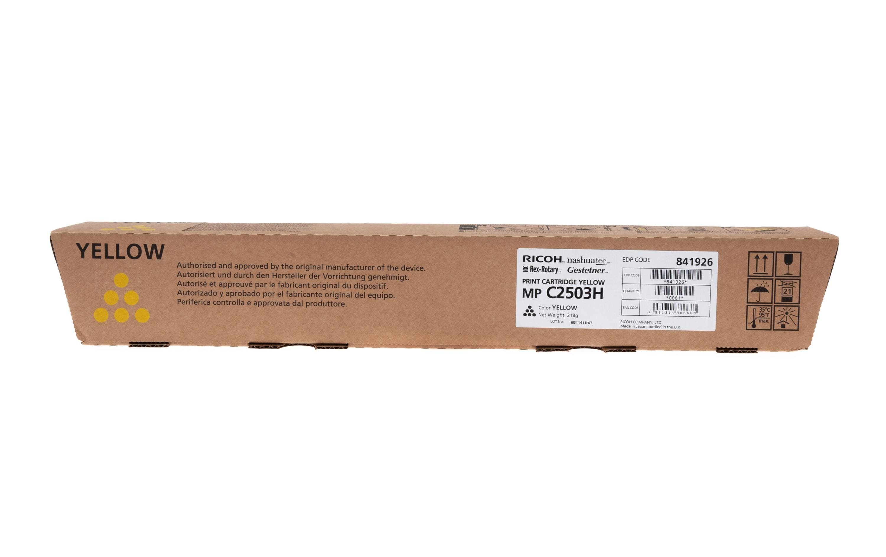 RICOH Toner MPC2503, yellow, 9'500S. @5%,