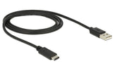 USB2.0-Kabel A-TypC: 1m, schwarz