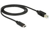 USB2.0-Kabel TypC-B: 1m, schwarz