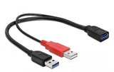 USB3.0 Y-Kabel Typ 2xA auf 1x A Buchse,30cm