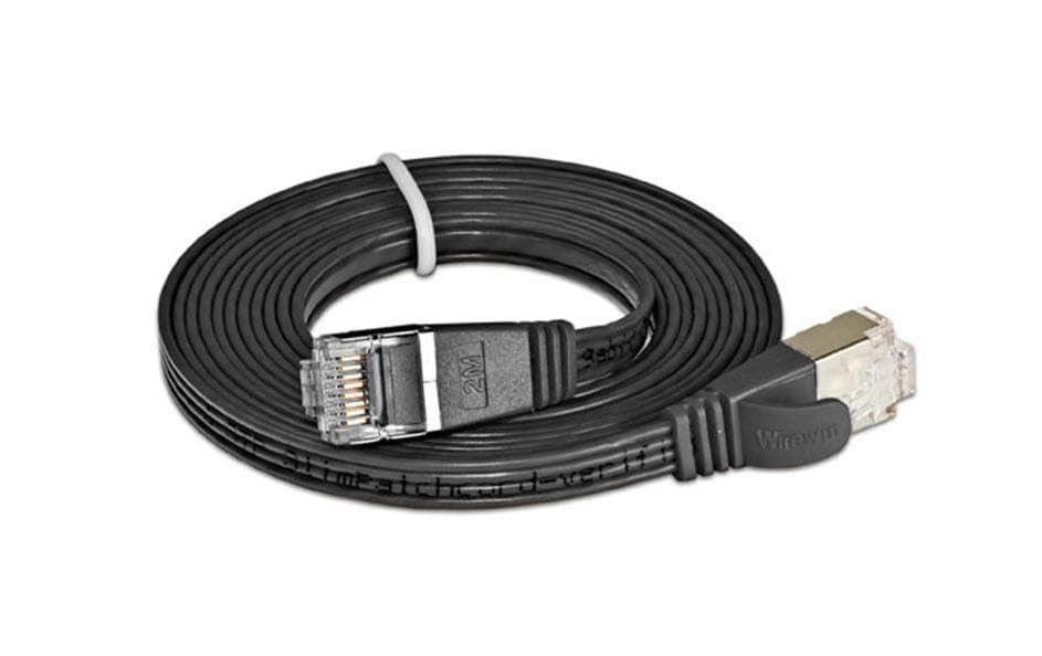 SLIM Slimpatchkabel 15m, Schwarz, Cat.6