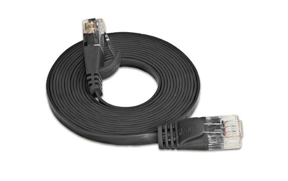 SLIM Slimpatchkabel 25m, Schwarz, Cat.6