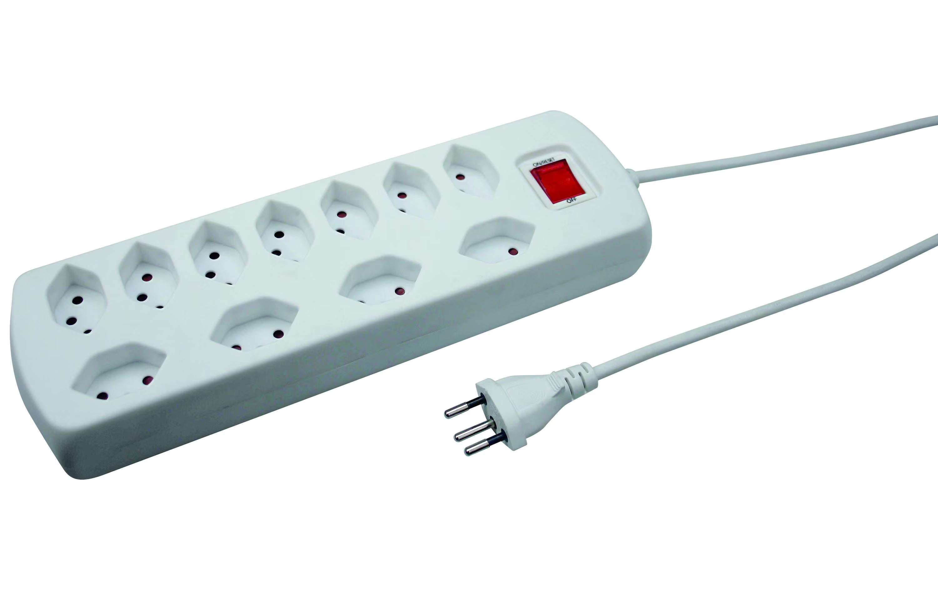 Steckdosenleiste 11xT13, 7x längs, 4x quer