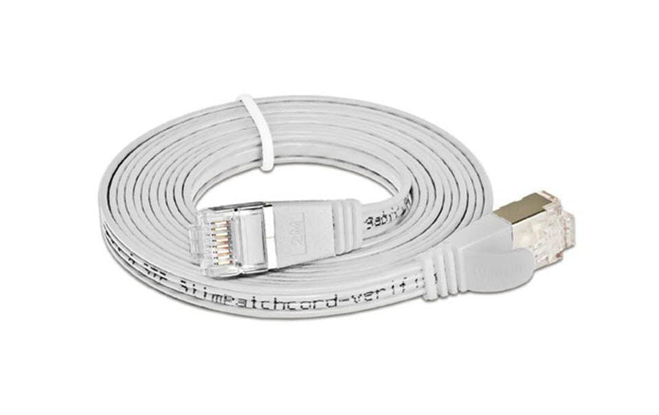 SLIM Slimpatchkabel 15m, Weiss, Cat.6