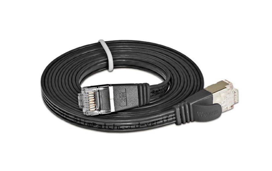 SLIM Slimpatchkabel 7.5m, Schwarz, Cat.6