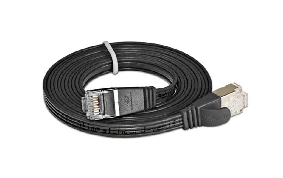 SLIM Slimpatchkabel 10m, Schwarz, Cat.6