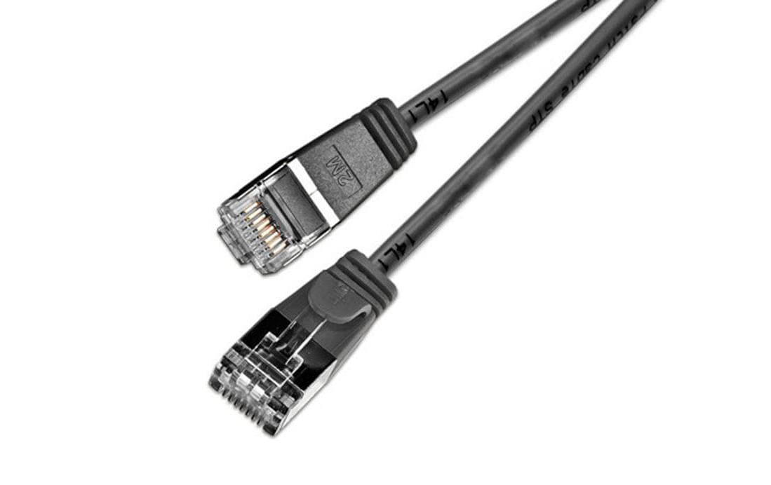 SLIM Slimpatchkabel 1m, Schwarz, Cat.6