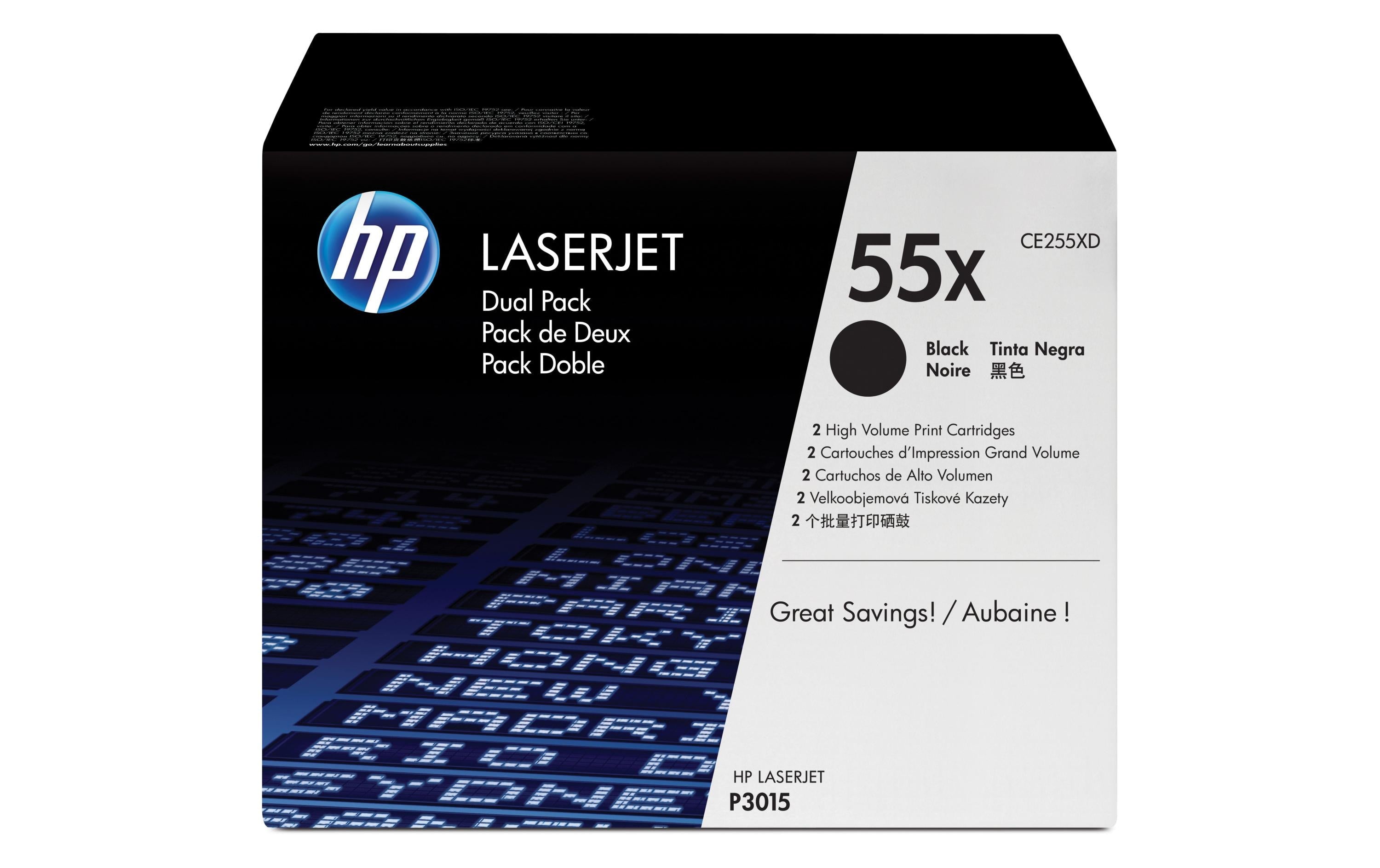 HP Toner 55X - Black 2er-Pack (CE255XD)