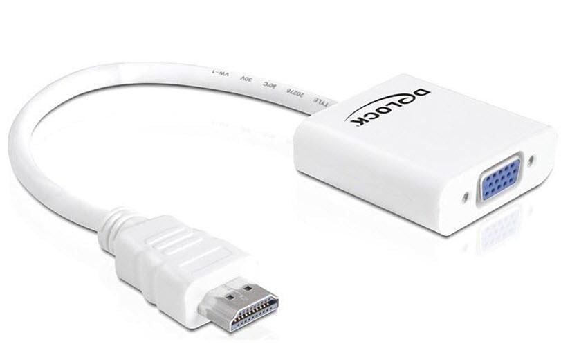 Monitoradapter HDMI-A zu VGA-Bu weiss