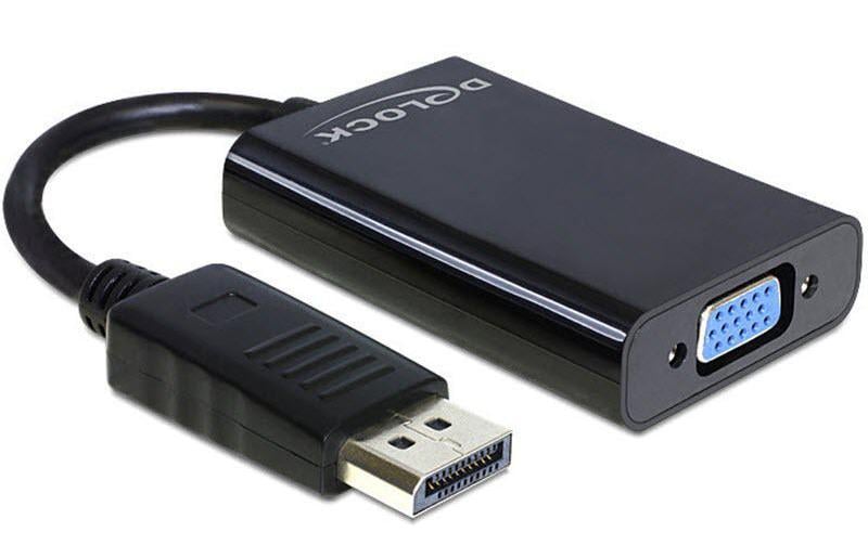 Monitoradapter DP zu VGA, schwarz, Audio