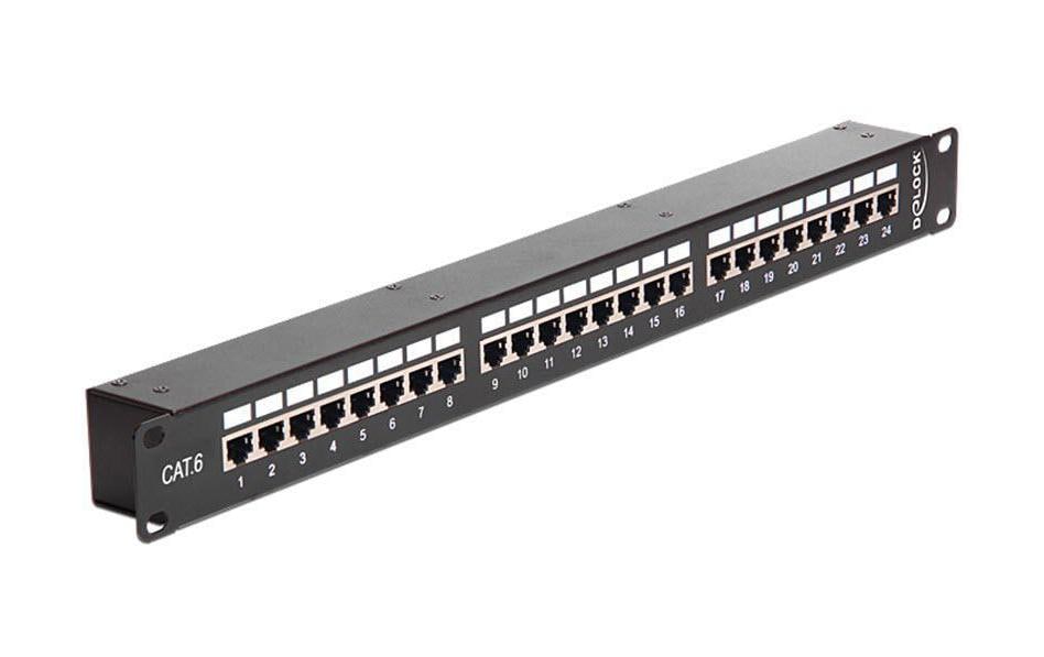 Delock 19 Patchpanel 24 Port, 1HE, schwarz
