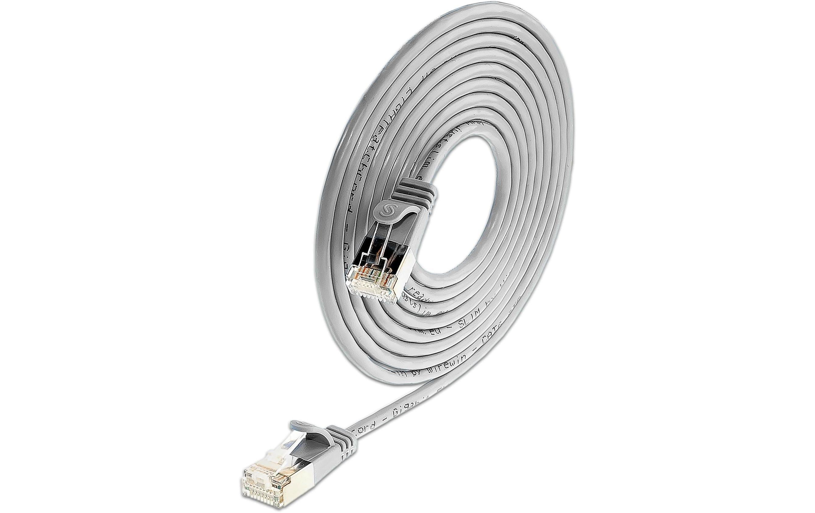 SLIM Slimpatchkabel 15cm, Grau, Cat.6