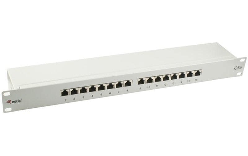 equip 19 Patchpanel: 16 Port, 1HE, grau