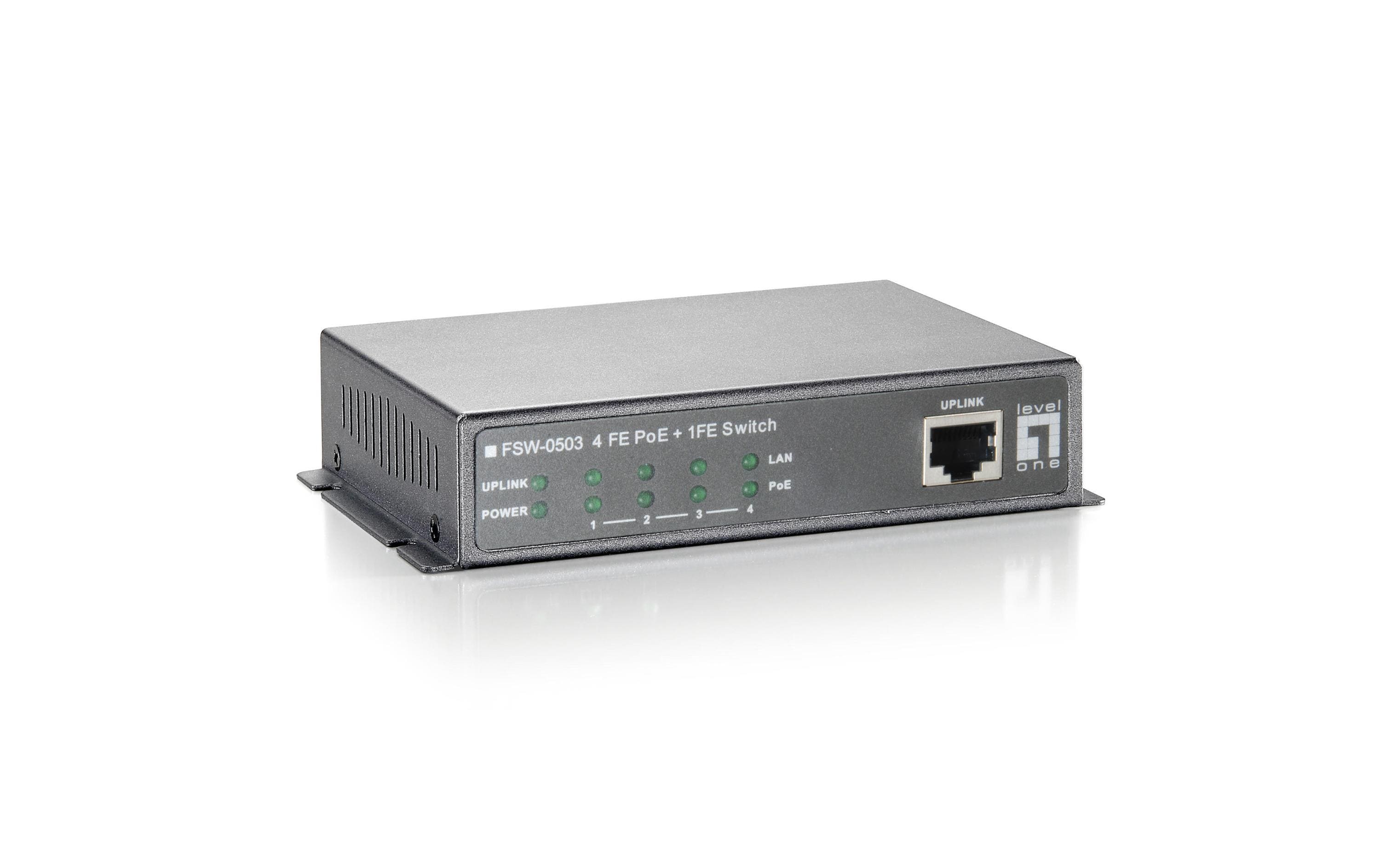 LevelOneFSW-0503: 4FE PoE + 1FE Switch