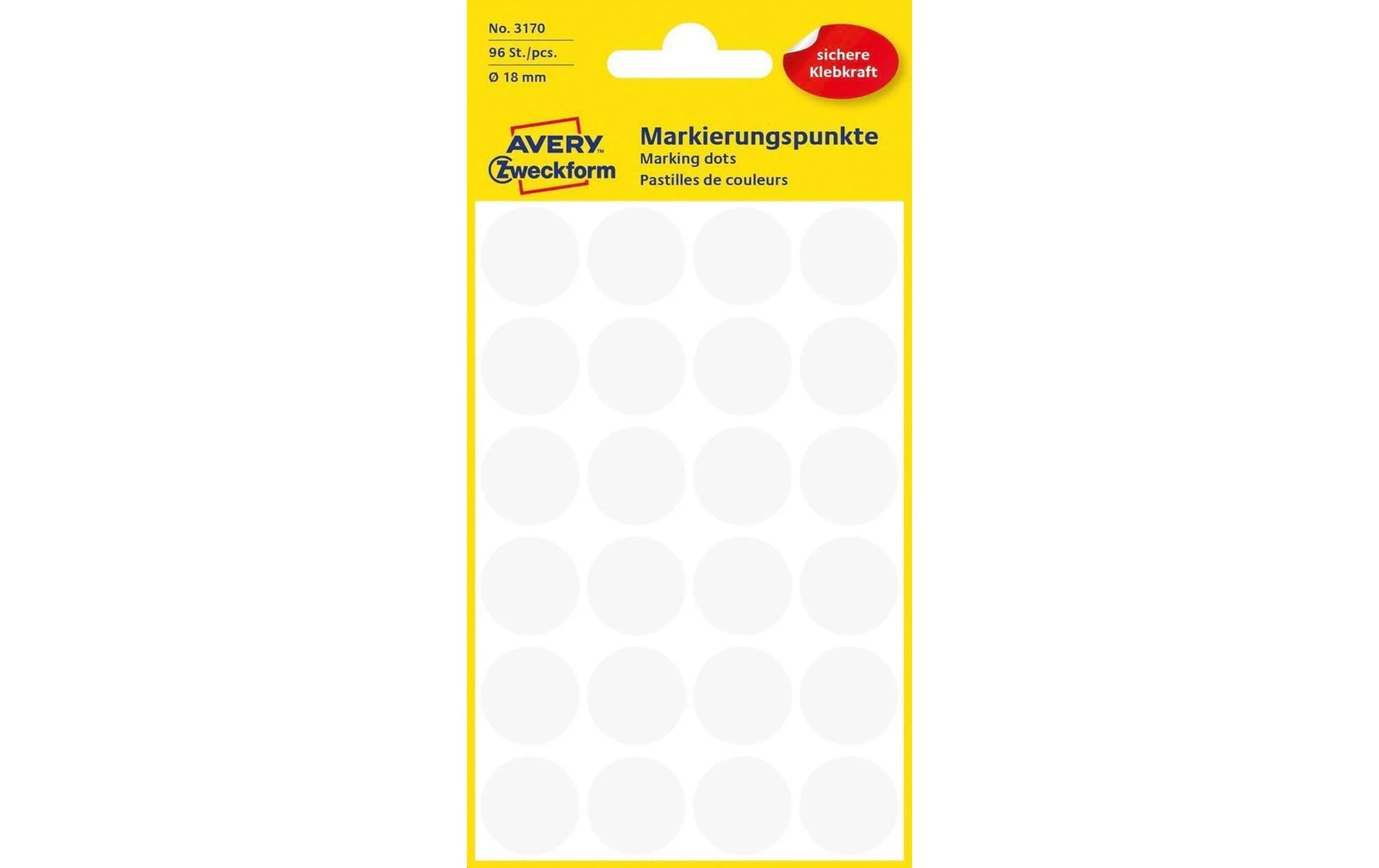 Avery Zweckform, Klebepunkte 18 mm Weiss