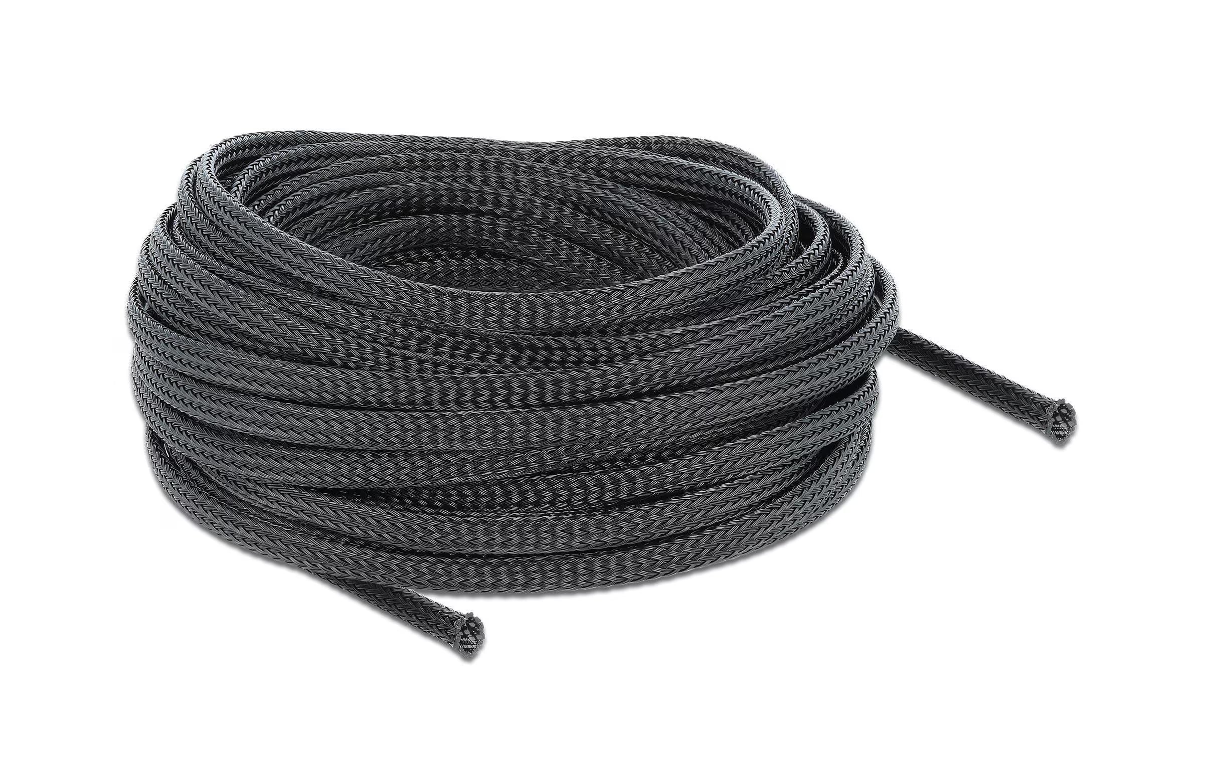 Delock Geflechtskabelschlauch, 10mx6mm, sw