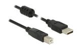 Delock, USB 2.0-Kabel USB A - USB B 5 m
