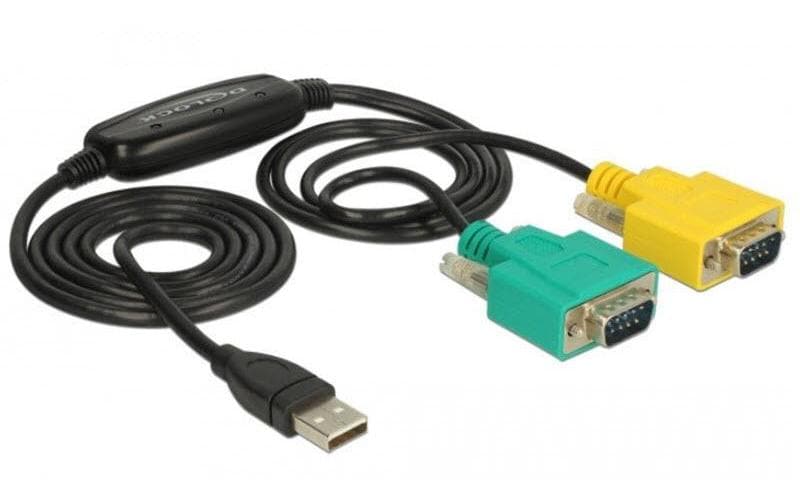 Delock Adapter USB-A>2x Seriell DB9 RS-232