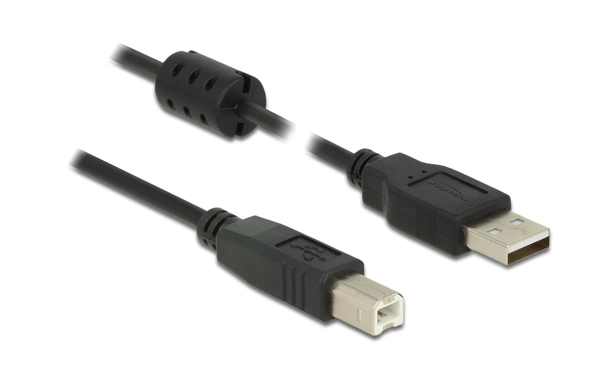 Delock, USB 2.0-Kabel USB A - USB B 1 m