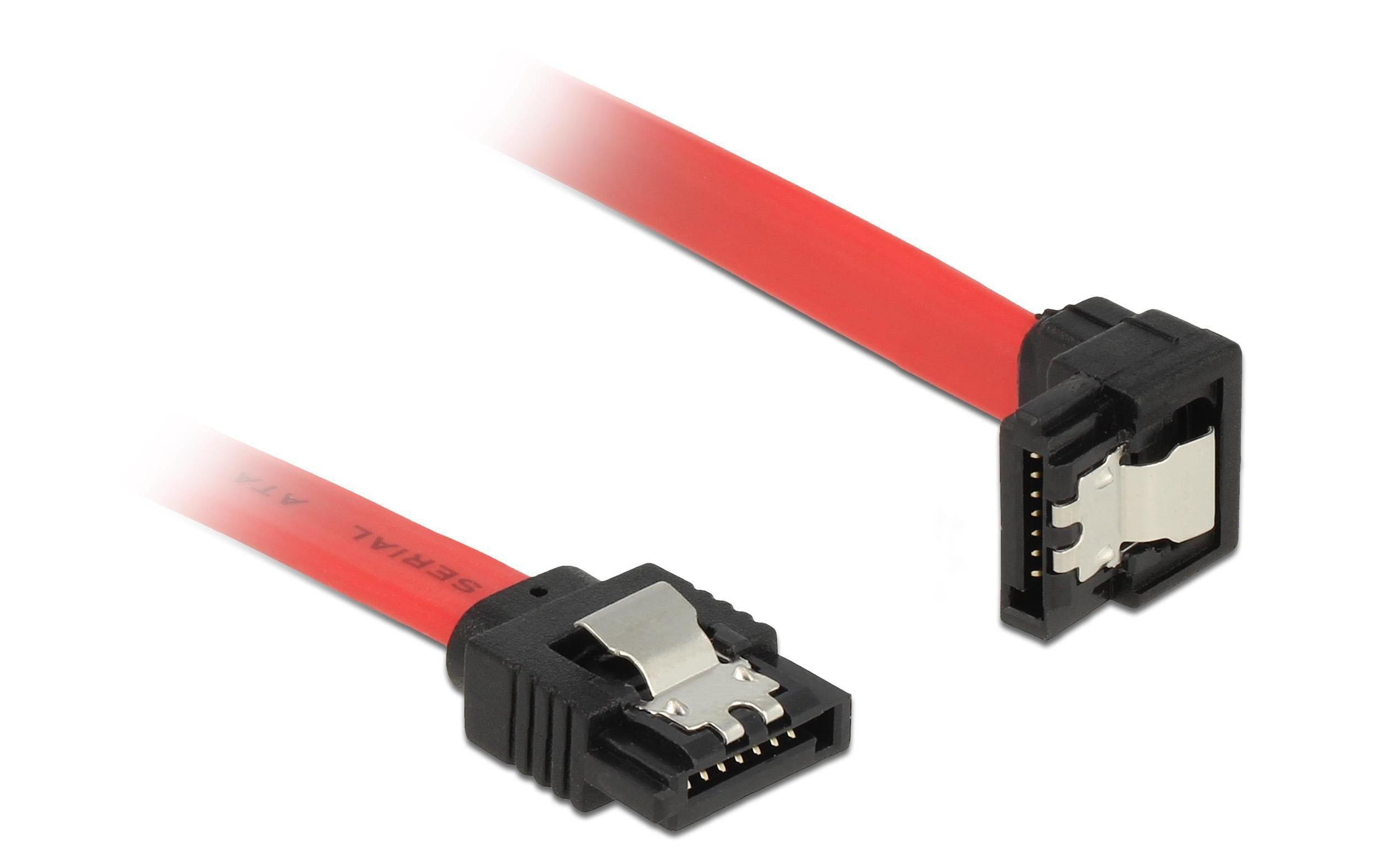 Delock SATA3 Kabel: 0.5m, Metall Clip, rot