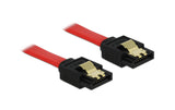 Delock SATA3 Kabel: 1.0m, Metall Clip, rot