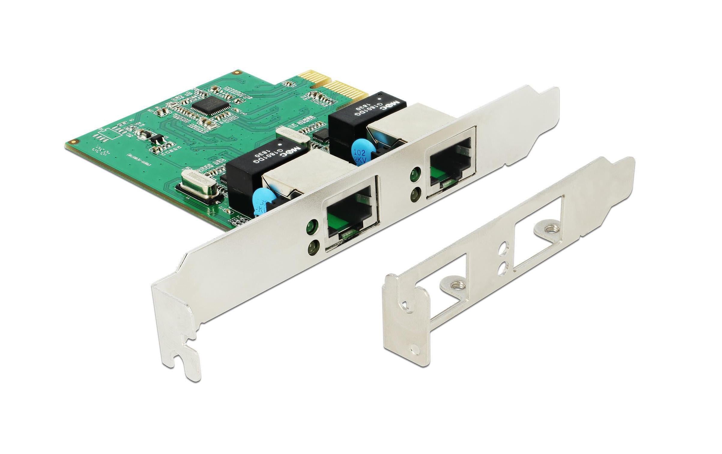 Delock PCI Express 2x RJ45, 1 Gbps