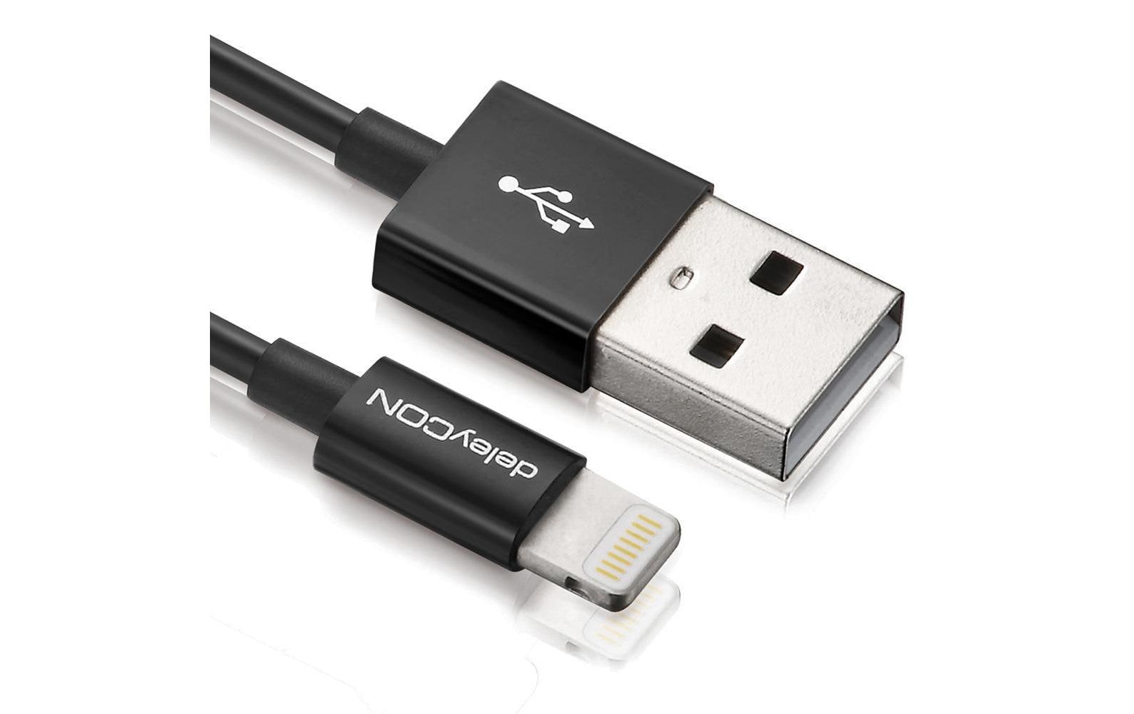 DeleyCON Lightning-USB Kabel 50cm, schwarz