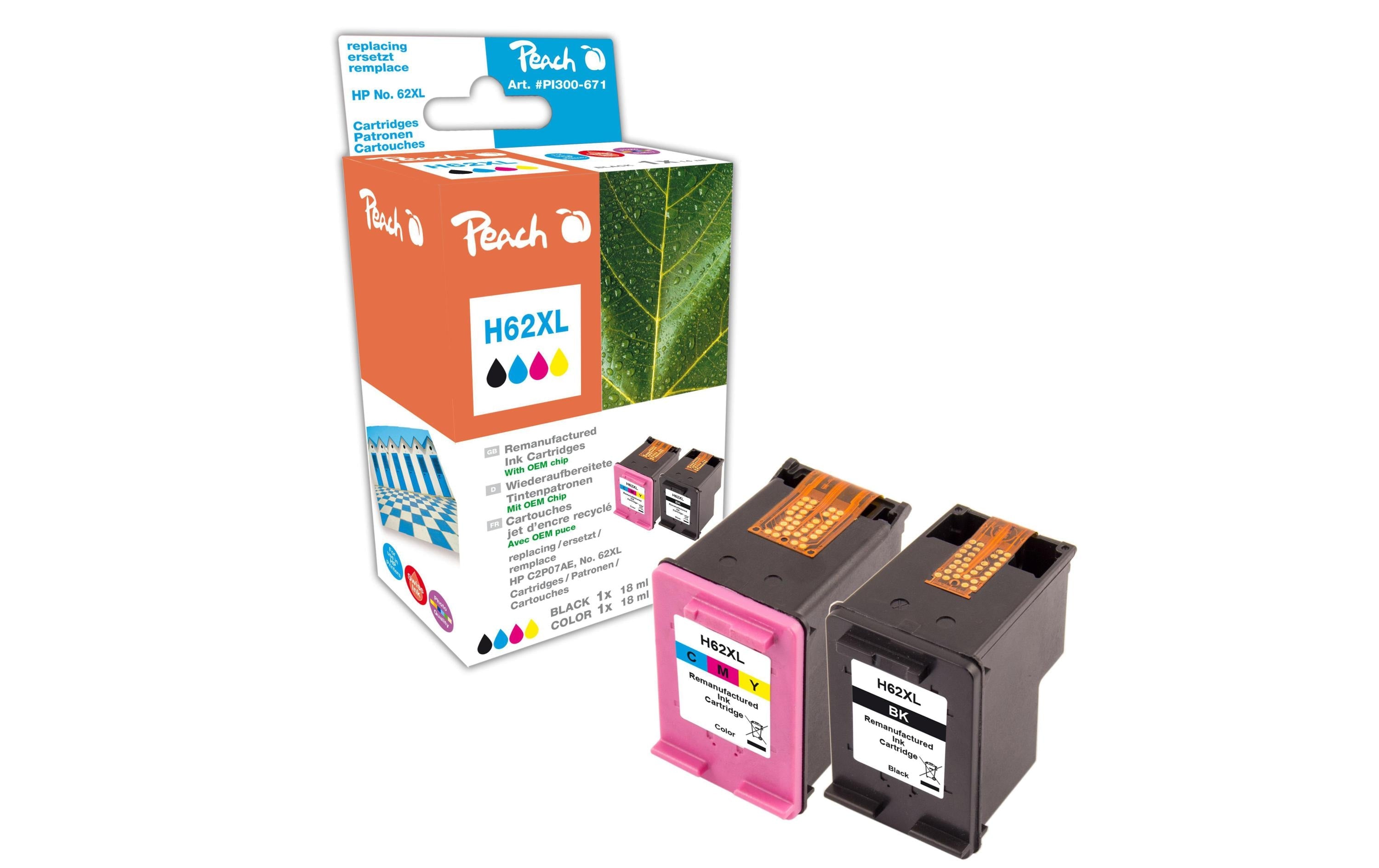 Peach Tinte HP 62XL Multipack