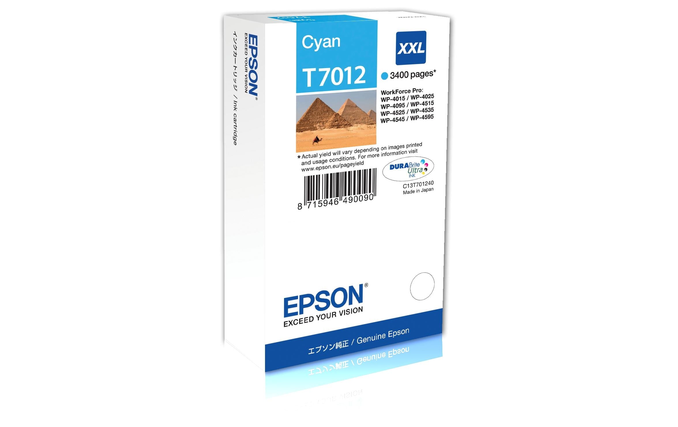 Tinte Epson T70124010 XXL, cyan, 3400 S.
