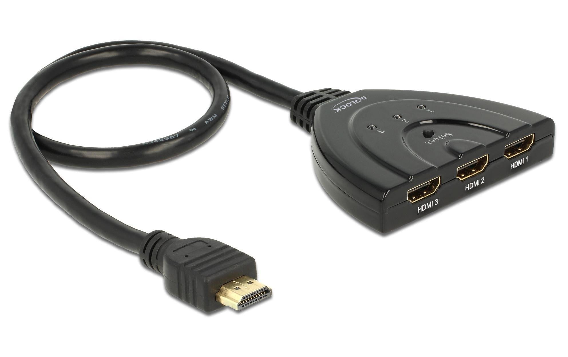 Delock 3 Port HDMI Switch, Bidirektional