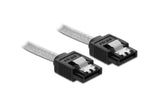 Delock SATA3 Kabel: 0.7m, Metall Clip