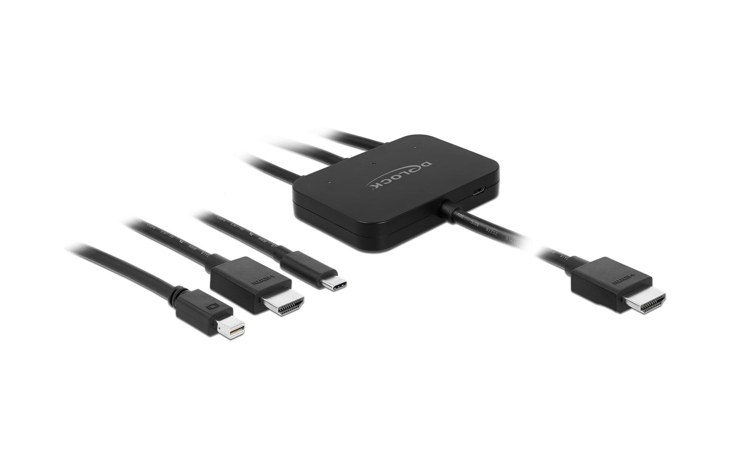 Multiportdapter HDMI zu HDMI/USB-C/mini DP