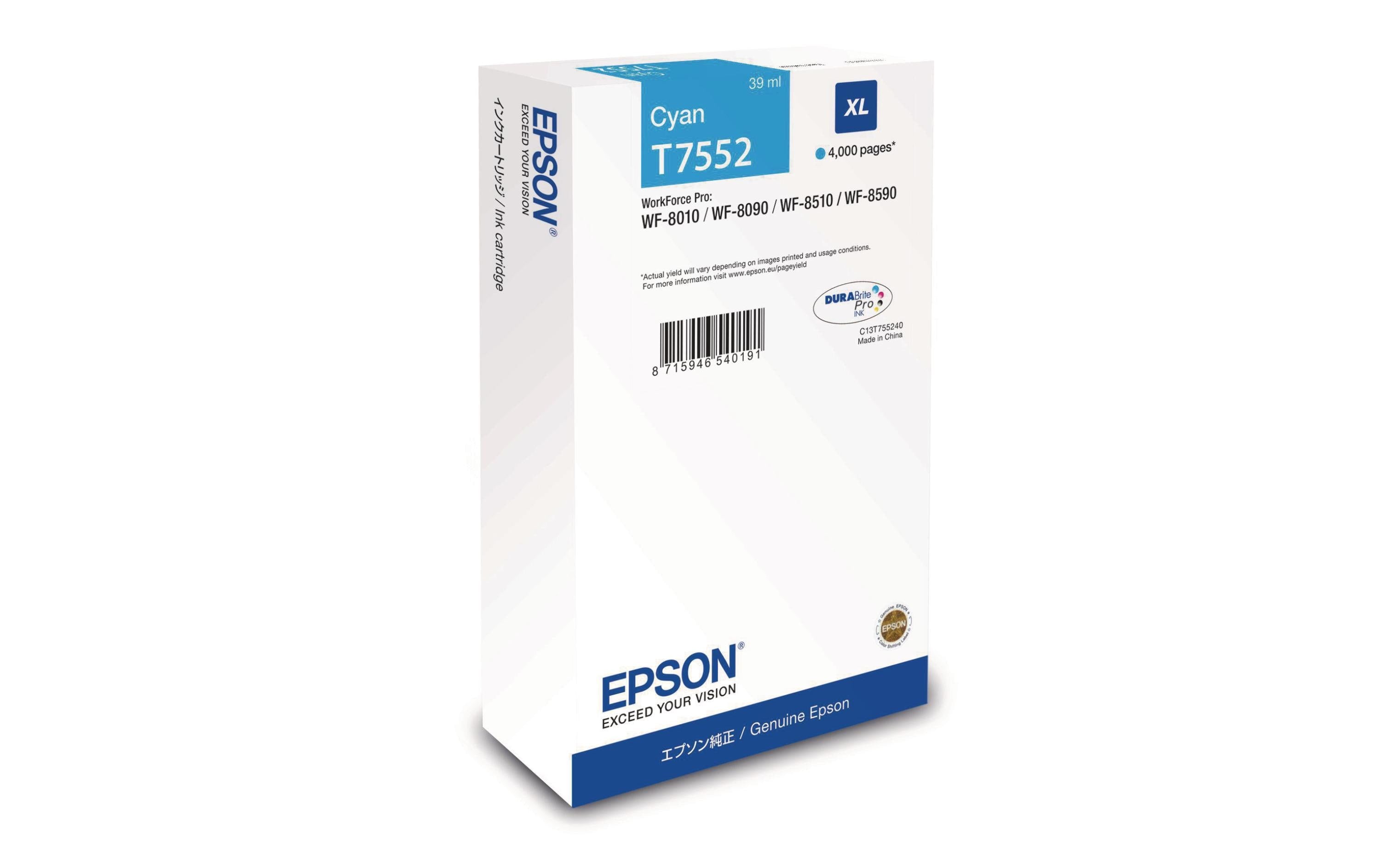 Tinte Epson T7552 XL, cyan